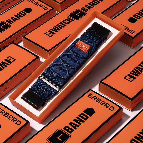 Pasek Nylonowy ERBORD Runner Quickfit do Garmin Fenix 5/6/6 PRO/7 Forerunner 965/955/945, Niebieski