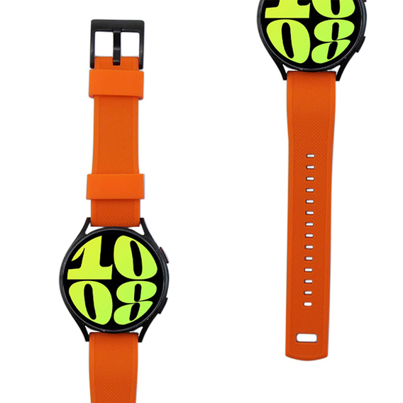 Pasek Silikonowy ERBORD Uniwersalny 20mm, Dual Color, pomarańczowy / czarny / czarna