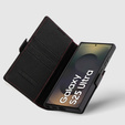 Leather case for Samsung Galaxy S25 Ultra, ERBORD LeatherWallet, black