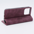 Case for iPhone 15 Pro Max, ERBORD Vintage, wallet with flap, red