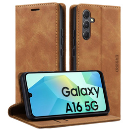 Case for Samsung Galaxy A16, ERBORD Vintage, wallet with flap, brown