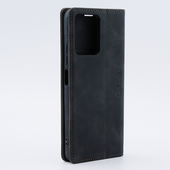 Case for Xiaomi Redmi Note 12 4G, ERBORD Vintage, wallet with flap, black