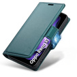 Case for Oppo Reno 13, ERBORD Glossy Litchi, wallet with flap, green