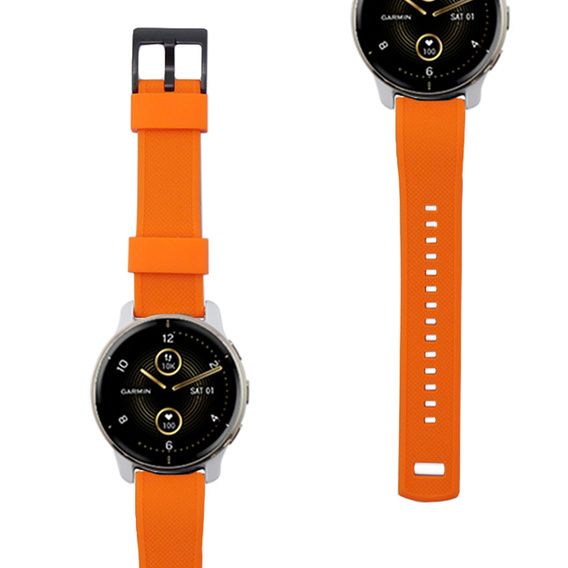 Pasek Silikonowy ERBORD Uniwersalny 20mm, Dual Color, pomarańczowy / czarny / czarna