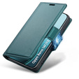 Case for Oppo Reno 14 F / 14 FS, ERBORD Glossy Litchi, wallet with flap, green