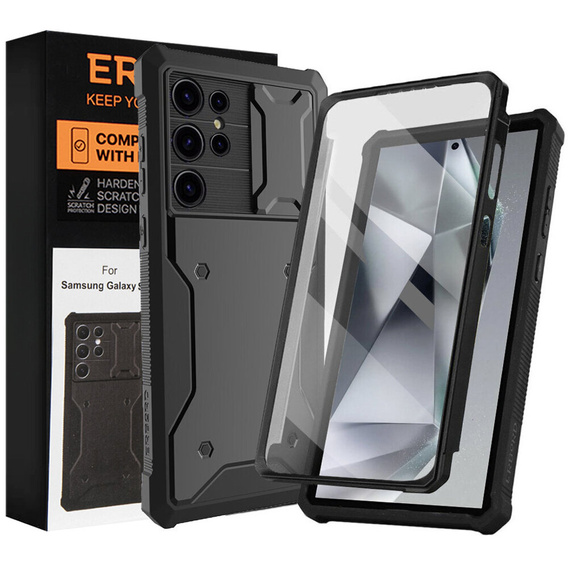 Etui do Samsung Galaxy S24 Ultra, ERBORD Rugged MagSafe Case, czarne (dwie ramki)