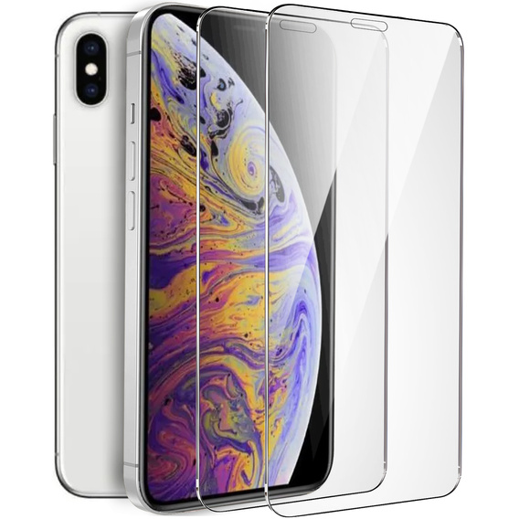 2x Szkło Hartowane do iPhone X/XS, ERBORD 9H Hard Glass, szybka