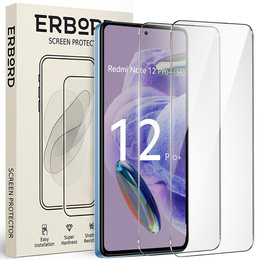 2x Tempered Glass for Xiaomi Redmi Note 12 Pro+ 5G / 12 Pro 5G / POCO X5 PRO 5G, ERBORD 9H Hard Glass for phone screen