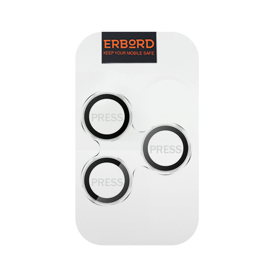 2x ERBORD OPTIK Pro Camera Tempered Glass for iPhone 16 Pro/16 Pro Max / 15 Pro/15 Pro Max/14 Pro/14 Pro Max, black