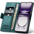 Etui do Oppo Reno 12 Pro, ERBORD Glossy Litchi, portfel z klapką, zielone