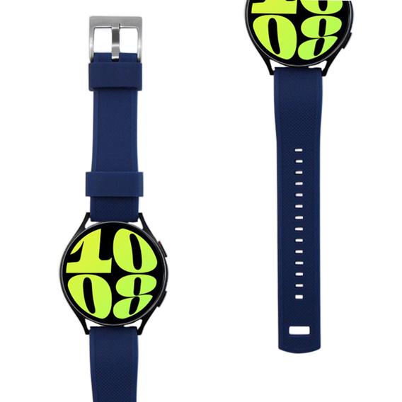 Pasek Silikonowy ERBORD Uniwersalny 20mm, Dual Color, niebieski / srebrna klamra