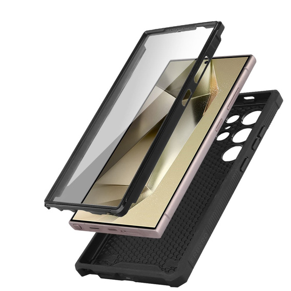 Etui do Samsung Galaxy S24 Ultra, ERBORD Rugged MagSafe Case, czarne (dwie ramki)