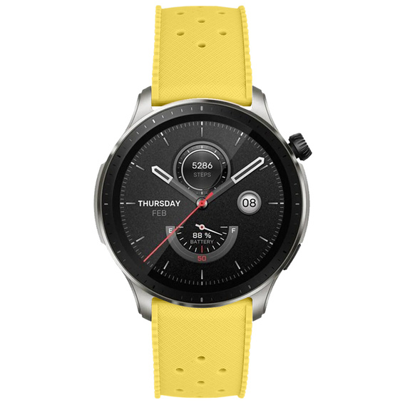 Pasek Silikonowy ERBORD Uniwersalny 22mm, Tropic, Żółty / czarna klamra