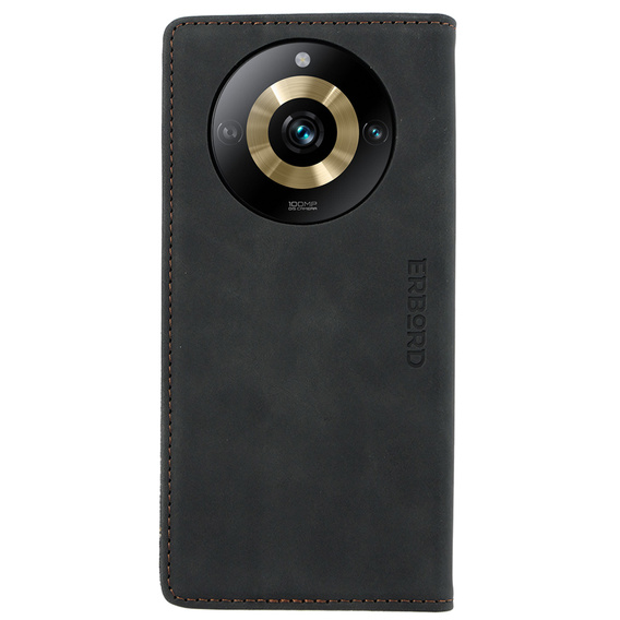 Case for Realme 11 Pro 5G / Pro+ 5G, ERBORD Vintage, wallet with flap, black