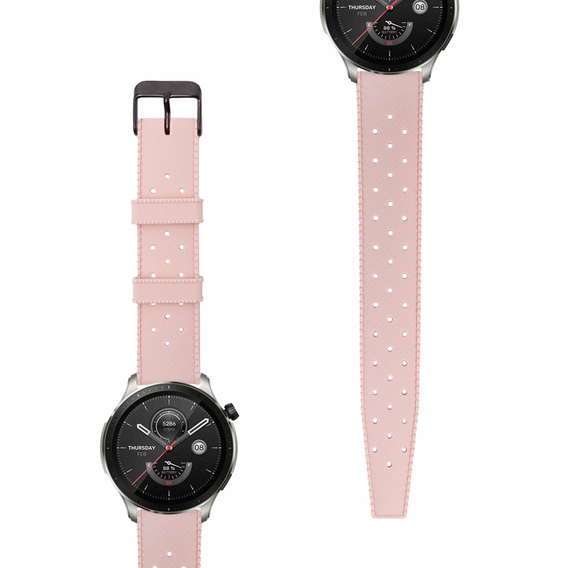 Pasek Silikonowy ERBORD Uniwersalny 22mm, Tropic, różowy / czarna klamra