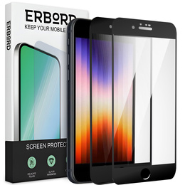 2x Tempered Glass for iPhone 7/8/SE 2020/SE 2022, ERBORD 3D full display