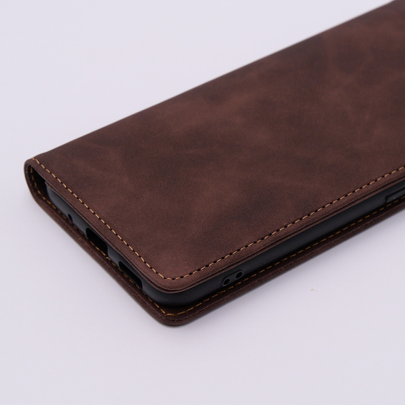 Etui do Xiaomi Redmi 12C, ERBORD Vintage portfel z klapką, kawowe