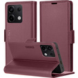 Etui do Xiaomi Redmi Note 13 5G, ERBORD Glossy Litchi, portfel z klapką, czerwone