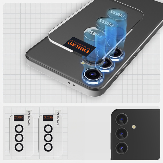 2x Szkło na aparat ERBORD OPTIK Pro do Samsung Galaxy A55, czarne