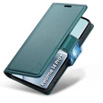 Case for Realme 14 Pro+ 5G, ERBORD Glossy Litchi, wallet with flap, green
