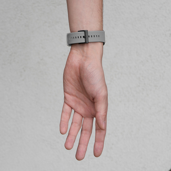 ERBORD Universal Silicone Strap 22mm, Dual Color, grey / black / black buckle