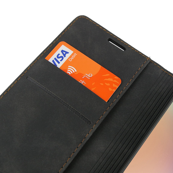 Etui do Samsung Galaxy A54, ERBORD Vintage portfel z klapką, czarne