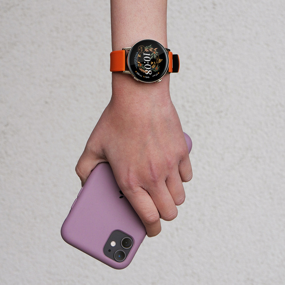 Pasek Silikonowy ERBORD Uniwersalny 20mm, Dual Color, pomarańczowy / czarny / czarna