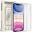 2x Szkło Hartowane do iPhone 11/XR, ERBORD 9H Hard Glass, szybka