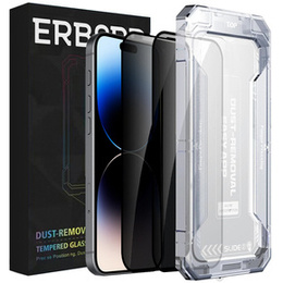 2x Privatization Tempered Glass for iPhone 16e / 14 / 13 / 13 Pro, ERBORD 9H Easy App Anti-Peep