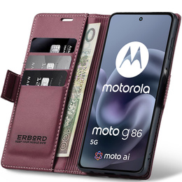 ERBORD Glossy Litchi wallet with flap for Motorola Moto G86 5G / G86 Power 5G