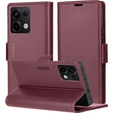 Case for Xiaomi Redmi Note 13 Pro 4G / Xiaomi Redmi Note 14S / Xiaomi Poco M6 Pro 4G, ERBORD Glossy Litchi, wallet with flap, red
