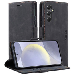 Etui do Samsung Galaxy S24, ERBORD Vintage portfel z klapką, czarne