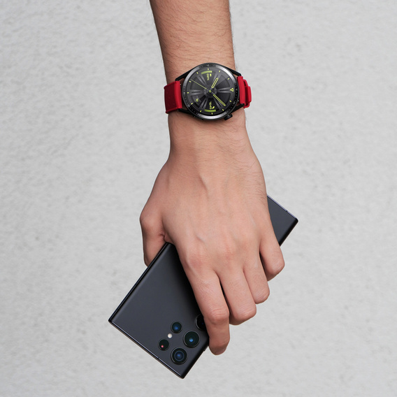 Pasek Silikonowy ERBORD Uniwersalny 22mm, Tropic, czerwony / czarna klamra