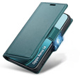 Case for Oppo Reno 14, ERBORD Glossy Litchi, wallet with flap, green