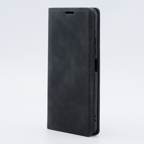 Case for Xiaomi Redmi Note 12 4G, ERBORD Vintage, wallet with flap, black
