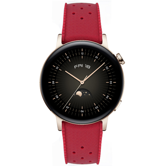 Pasek Silikonowy ERBORD Uniwersalny 20mm, Tropic, czerwony / czarna klamra