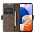Case for Samsung Galaxy A14 4G/5G, ERBORD Vintage, wallet with flap, coffee