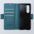 Case for Samsung Galaxy Z Fold 5 5G, ERBORD Glossy Litchi, wallet with flap, green