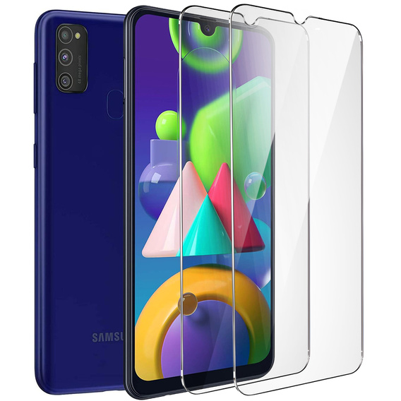 2x Tempered Glass for Samsung Galaxy M21, ERBORD 9H Hard Glass for phone screen