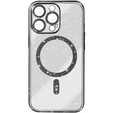 Etui do iPhone 16 Pro, ERBORD Glitter MagSafe, czarne + Szkło na ekran