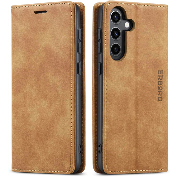 Case for Samsung Galaxy A16, ERBORD Vintage, wallet with flap, brown