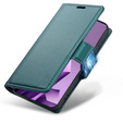 Case for Infinix Note 50 Pro+, ERBORD Glossy Litchi, wallet with flap, green