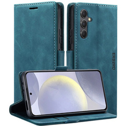 Case for Samsung Galaxy S24+ Plus, ERBORD Vintage, wallet with flap, blue