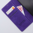 Case for iPhone 15 Pro, ERBORD Vintage, wallet with flap, purple