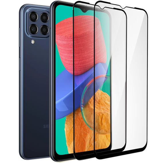 2x Szkło Hartowane do Samsung Galaxy M33/M12/A32/A12 5G, ERBORD 3D pełne, szybka na cały ekran