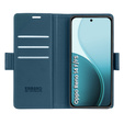 Case for Oppo Reno 14 F / 14 FS, ERBORD Glossy Litchi, wallet with flap, blue