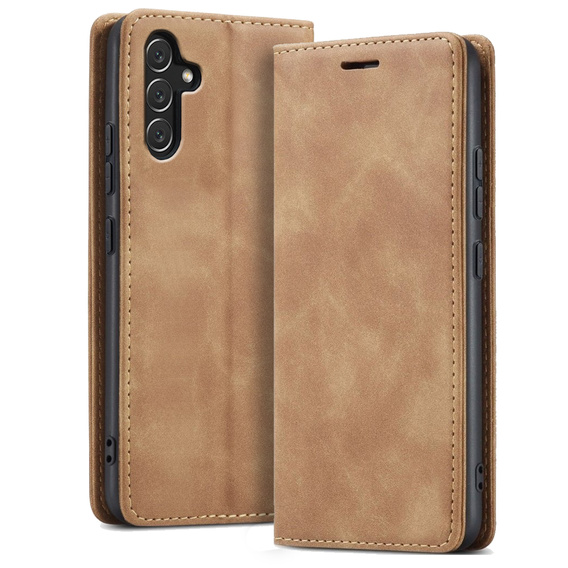 Etui do Samsung Galaxy A54, ERBORD Vintage portfel z klapką, brązowe