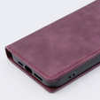 Case for iPhone 15 Pro Max, ERBORD Vintage, wallet with flap, red