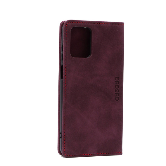 Etui do Motorola Moto G73, ERBORD Vintage portfel z klapką, czerwone