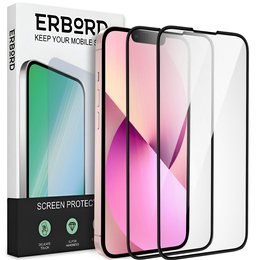 2x Szkło Hartowane do iPhone 13 Mini, ERBORD 3D pełne, szybka na cały ekran